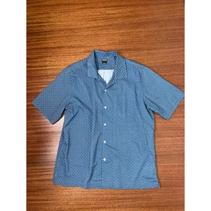 Todd Snyder New York Men's XL Blue Geometric Camp Collar Short Sleeve Shirt - Picture 1 of 14
