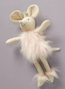 Muñeca Anthropologie MIA MOUSE Animal de Peluche Corona Vestido de Piel Sonriente Feliz Nuevo con Etiquetas - Imagen 1 de 2