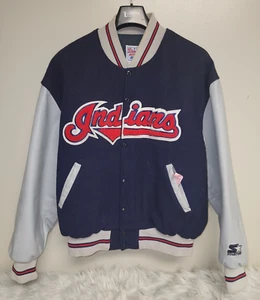 Starter Diamond Collection Vintage Cleveland Indians Varsity Jacket  Large - Picture 1 of 5