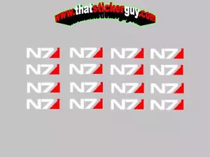 MASS EFFECT N7 16pz BIANCO set adesivi decal zombie giocatore - Foto 1 di 4