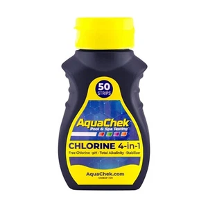 AquaChek Test Strip Chlorine Hot Tub Swimming Pool Spa Tester 50 Strips - Picture 1 of 6