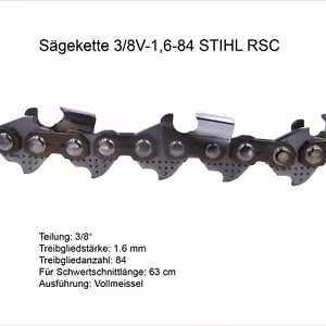 Stihl Sägekette Rapid Super (RS) 3/8 1.6 mm 84 TG Vollmeissel - Bild 1 von 4