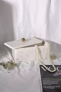 Marble luxurious Jewellery Organizer Decorative Dressing Table Storage Boxes - Picture 1 of 3