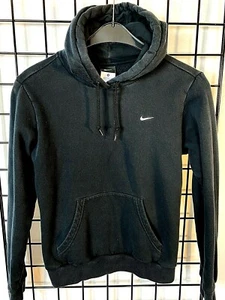Nike Hoodie Black Women's S Small White Swoosh Embroidered - Picture 1 of 3