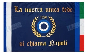 BANDIERA BANDIERONE 3 METRI NAPOLI 4° SCUDETTO CM 300x150 LA NOSTRA UNICA FEDE - Photo 1/1