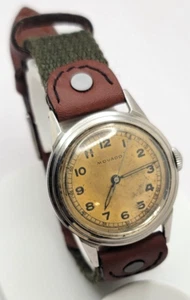 Rare 1940's Vintage Military Movado Watch Ref 18610 François Borgel case works - Bild 1 von 13