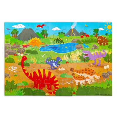 Bigjigs Toys Dawn of the Dinosaur Holzbodenpuzzle - 48 Stück Puzzle