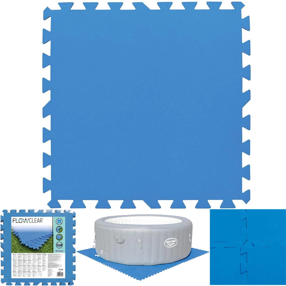 9x TAPPETINO BLU 50x50 TAPPETO FONDO PISCINA ANTISCIVOLO PUZZLE Bestway 58220 - Immagine 1 di 4