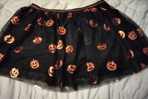 Girls Pumpkin Halloween Tulle Skirt, Lined, Size XL 14/16, Great! - Picture 1 of 17