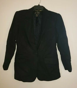Classiques Entier Womens Button Up Collared Wool Blazer Jacket Black Size Medium - Picture 1 of 5