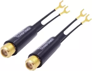 2 Pack Gold Plated 75 Ohm to 300 Ohm UHF/VHF/FM Matching Transformer Converter A - Picture 1 of 12