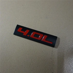 1x Red 4.0L Black Metal Sticker Emblem Badge Sedan Engine Auto Coupe Turbo - Imagen 1 de 12