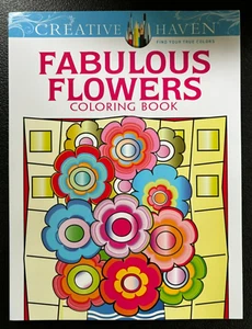 Creative Haven Fabulous Flowers Coloring Book - Softcover - New - Picture 1 of 1