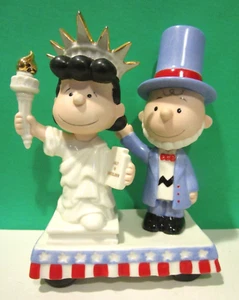 LENOX Peanuts CHARLIE BROWN LUCY FLOAT It's Independence Day - NEW MINT - NO BOX - Picture 1 of 7