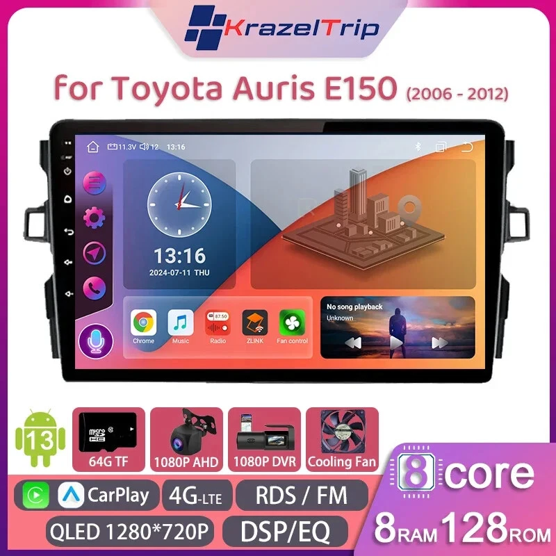 8 Core QLED Car Radio Stereo for Toyota Auris E150 2006-2012 Carplay Andriod DSP - Image 1 of 4