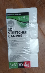 Daler-Rowney Simply 3D Stretched Canvas 3" x 3" 4-Pack - White New - Picture 1 of 12