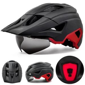 Fahrradhelm mit LED Licht, abnehmbarem Visier und Sonnenbrille inkl. Ladekabel - Bild 1 von 8