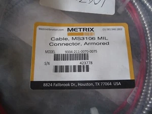 Metrix 9334-211-0070-0075 Armored Connection Cable MS3106 MIL - Picture 1 of 3