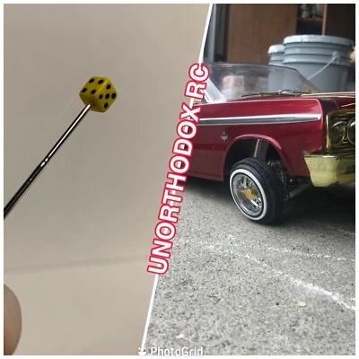 Redcat Sixty four Impala Jevries Rc Lowrider Pair Antenna Yellow Dice - Image 1 of 3