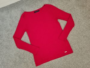 Tommy Hilfiger Women's Red Cable Knit Pullover Jumper, size M.