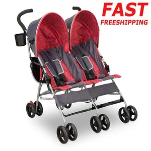 Double Stroller Safety Harness Canopy Storage Bag Fold Cupholder Lightweight Hot - Picture 1 of 2