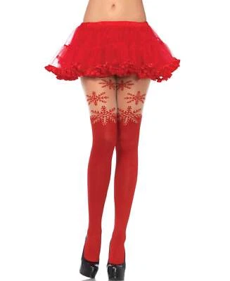 Brand New Snowflake Opaque Tights Pantyhose Leg Avenue 7954 - Image 1 of 2