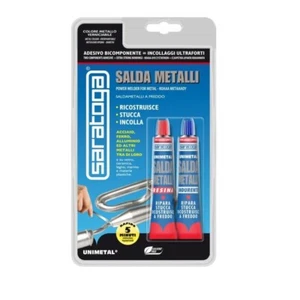 Adesivo Saratoga Unimetal salda metalli a freddo stucca incolla ultraforte 34 gr - Foto 1 di 2