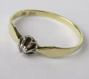 *FEINER BRILLANT-RING*14K/585 GOLD*SOLITÄR-DIAMANT*RW:54*GUTER ZUSTAND* - Bild 1 von 5