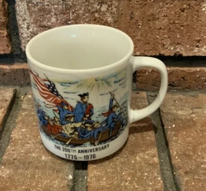 Tazza caffè vintage The 200th Anniversary 1776-1976 Crossing Delaware America - Foto 1 di 4