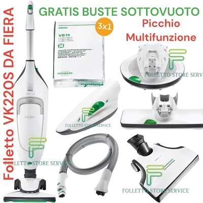 VORWERK FOLLETTO VK220S COMPLETO SOTTOVUOTO PICCHIO PB440S BATTITAPPETO EB420S - Immagine 1 di 4