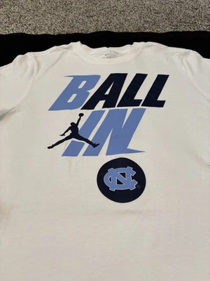 Nike Jordan North Carolina "BALL IN" Shirt Large White Long Sleeve NWT - Image 1 of 4