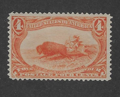 Scott 287, 4 cents orange , Trans Mississippi Expo, 1898, Mhr, VF+, scv.$150 - Image 1 of 2