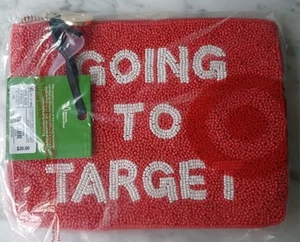 NEW kate spade new york x Target Red/White Going to Target Beaded Clutch - Picture 1 of 9