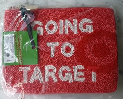 NUEVO Bolso de Mano Kate Spade New York X Target Rojo/Blanco Going to Target con Cuentas Foto 1 de 4