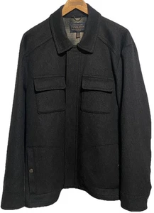 Exc. XL PENDLETON Mens Ash Black 80% Wool Full Zip Button Jacket Outerwear Coat - Picture 1 of 17