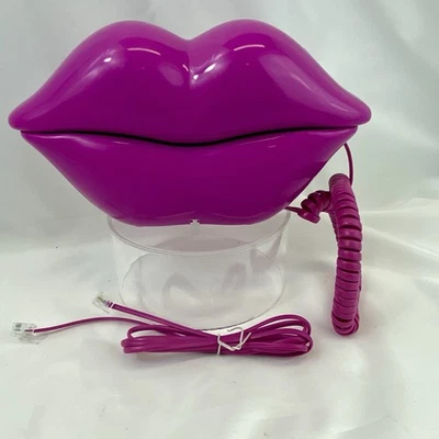 Corded Lips Telephones Landline Hot Pink Home Telephones Cute Mouth Shape - Image 1 of 4