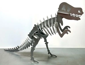 T Rex Dino Dinosaurier Jurassic Silber Lackiert - Bild 1 von 6
