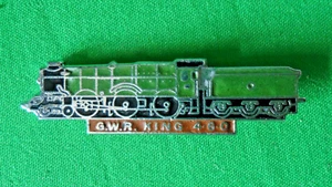 Vintage GWR King Steam Train Loco Locomotive Metal Enamel Badge 50mm RARE - Picture 1 of 2