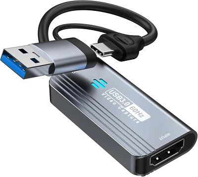 Tarjeta de Captura de Video, Tarjeta de Captura 4K HDMI a USB/USB C 3.0, 1080P 60FPS... Foto 1 de 4