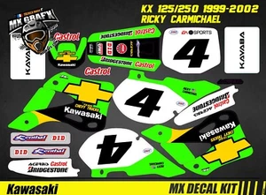 Kit Déco Moto / Mx Decal Kit for Kawasaki KX 125/250 1999/2002 - R. Carmichael - Afbeelding 1 van 1