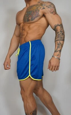 大号男式蓝色网纱短裤 — 第 1/3 张图片