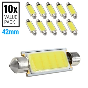 10X COB LED Mapa/Cúpula Bombillas Interior 6000K Blanco 42 MM Festoon - Imagen 1 de 6