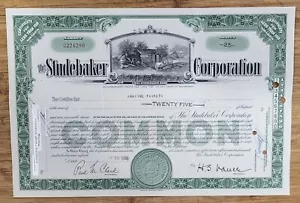Stock Certificate Studebaker Corporation Less than 100 Shares - Picture 1 of 1