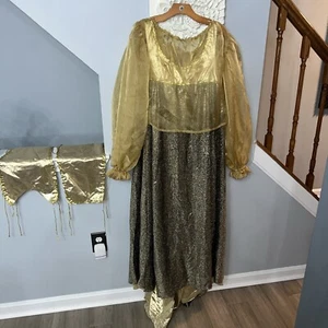 Greek Goddess Adult Dress Costume Roman Halloween Women Gold  34” Bust - Picture 1 of 6