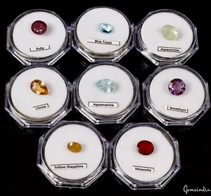 Colección de piedras preciosas de corte surtido semipreciosas facetadas grado AAA ~8 piezas/38,50 quilates - Imagen 1 de 7
