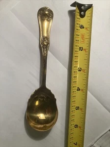 Oxford Silver Co. Art Nouveau Sugar Spoon 1908 Narcissus Floral Pattern - Picture 1 of 7