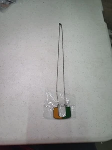 Miami Hurricanes 20" Collana Catena Metallo Logo Gioielli - Foto 1 di 7