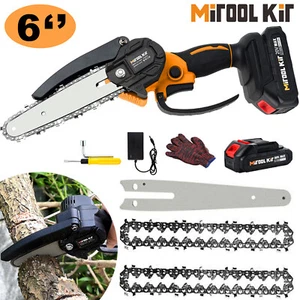 Cordless Chainsaw with 2.0ah Li-ion Battery 6-Inch Hand-held Mini Pruning Saw - Picture 1 of 16