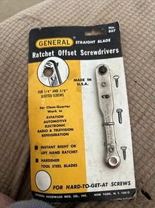 Vintage General Ratchet Offset Screwdriver 807 - Picture 1 of 1