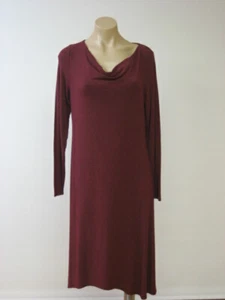 EILEEN FISHER Dark Tulip Viscose Stretch Jersey Drape Neck Dress Medium NWT $278 - Picture 1 of 1